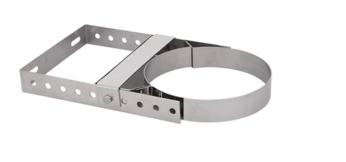 Muurbeugel verstelbaar 5-24cm Ø 200mm 0,5mm RVS