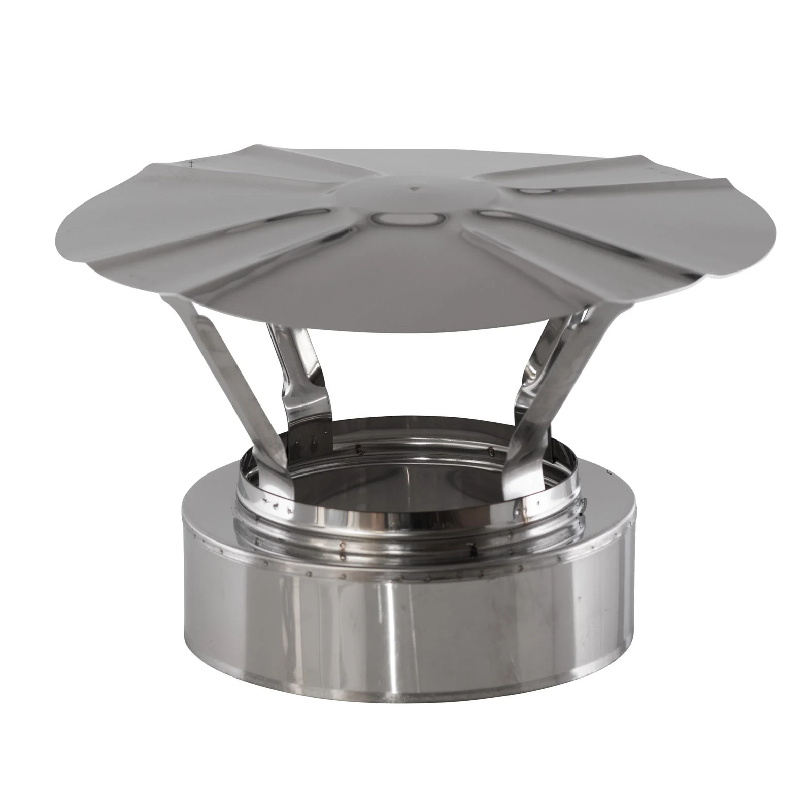 Regenkap RVS voor dubbelwandig 150 - 200mm