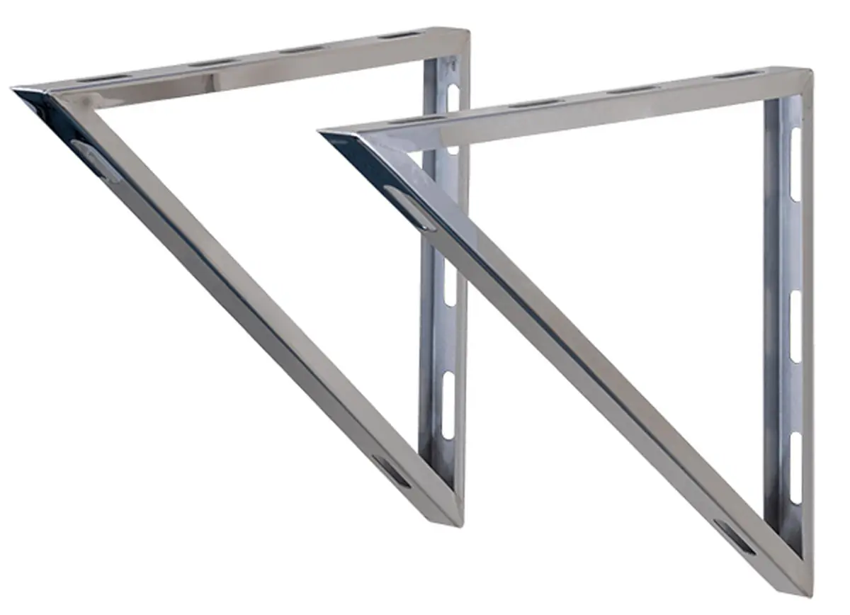 Set van 2x Muursteunen voor gevelmontage 445x360mm RVS