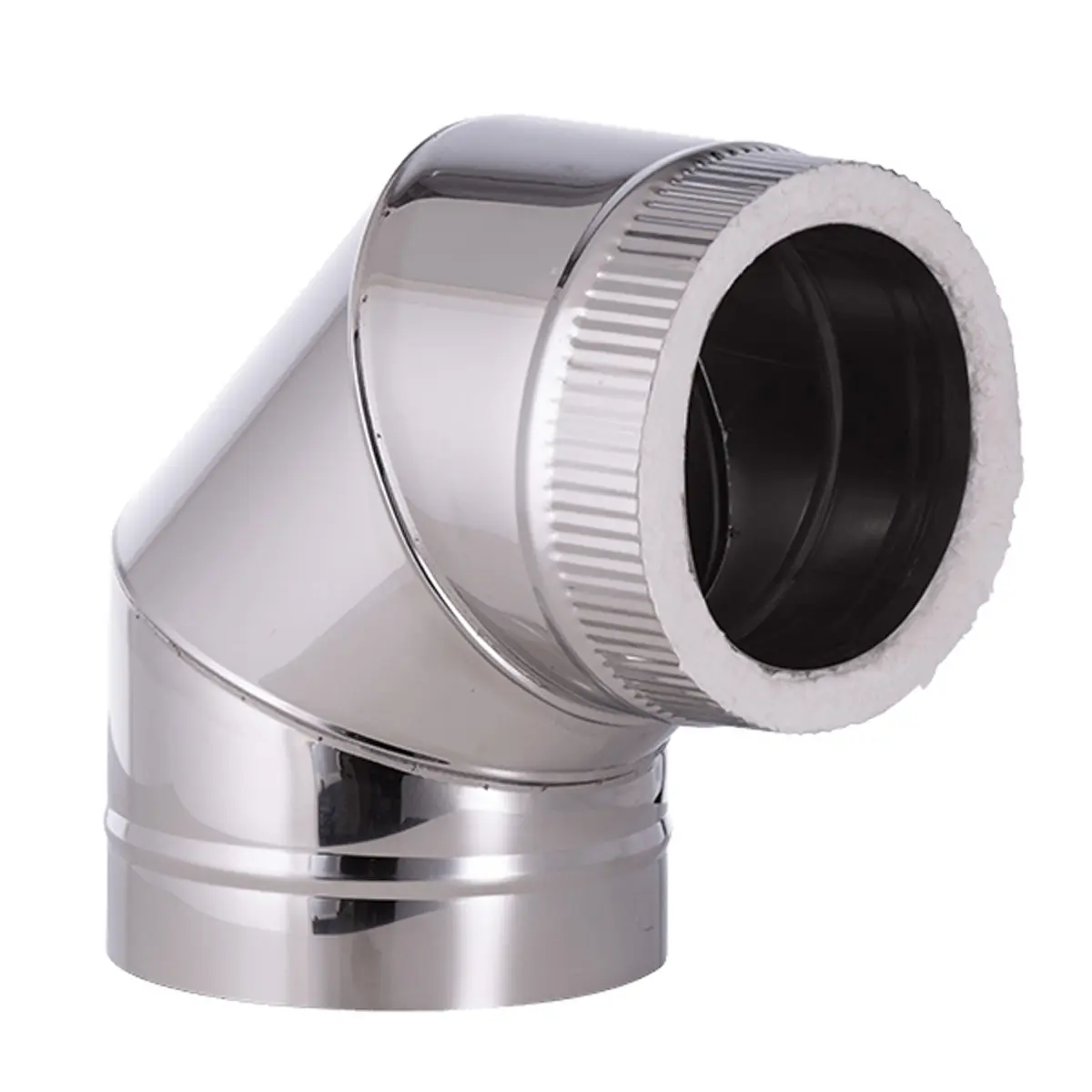 Dubbelwandige RVS kachelpijpen / Bocht