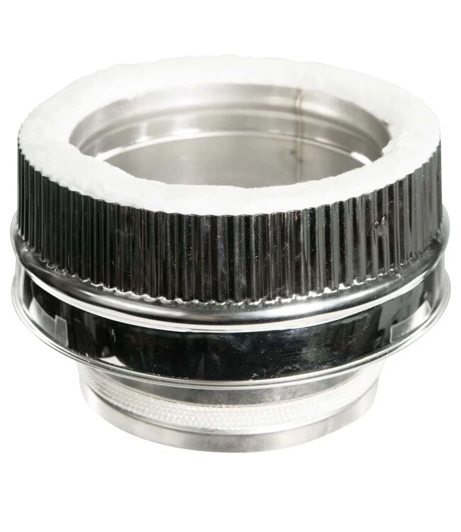 Verloop 120mm. enkelwandig naar dubbelwandig 150/200